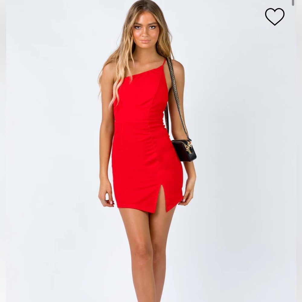 Princess Polly red one shoulder mini dress